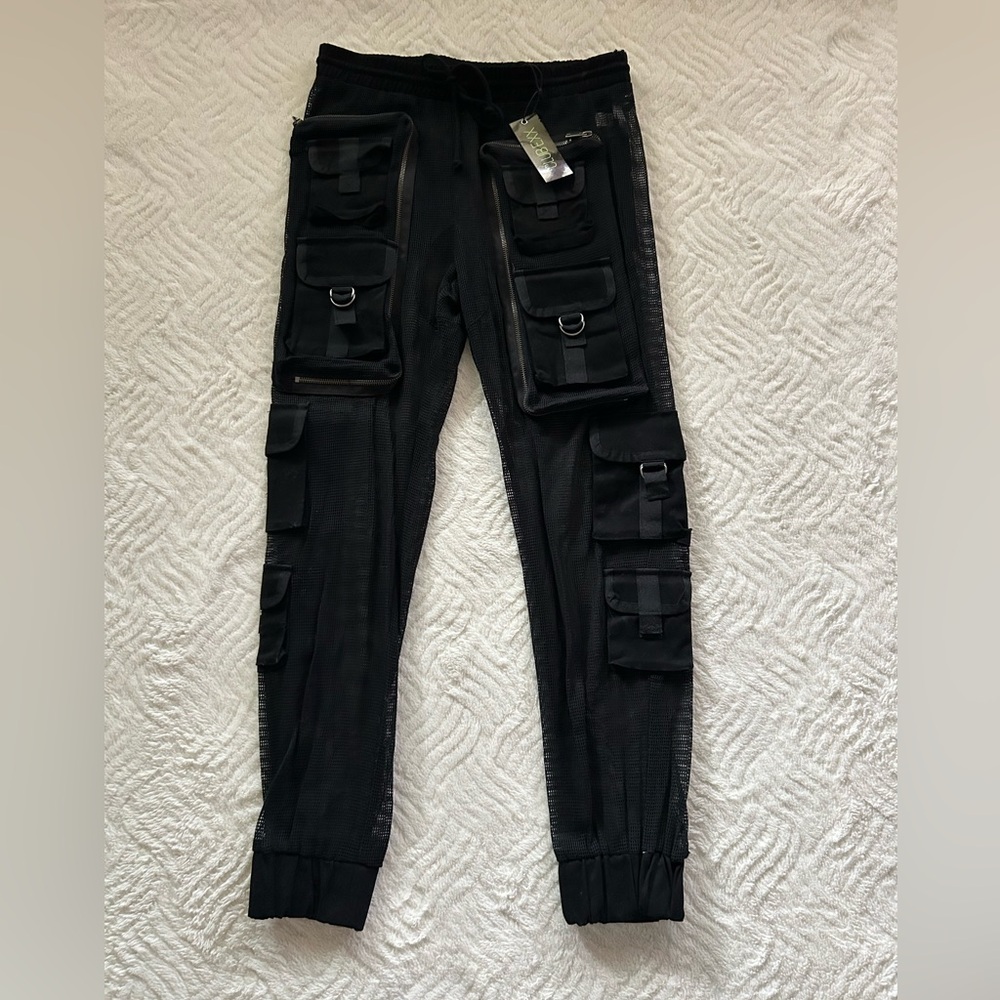 Black Cargo Jogger Pants